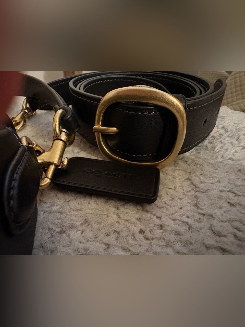 Coach Soft Tabby Shoulder Bag Black Brass Hardware - Picture 6 of 13